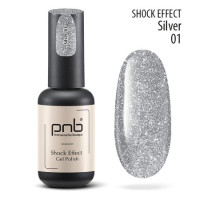 Гель лак PNB Shock Effect, Silver 01